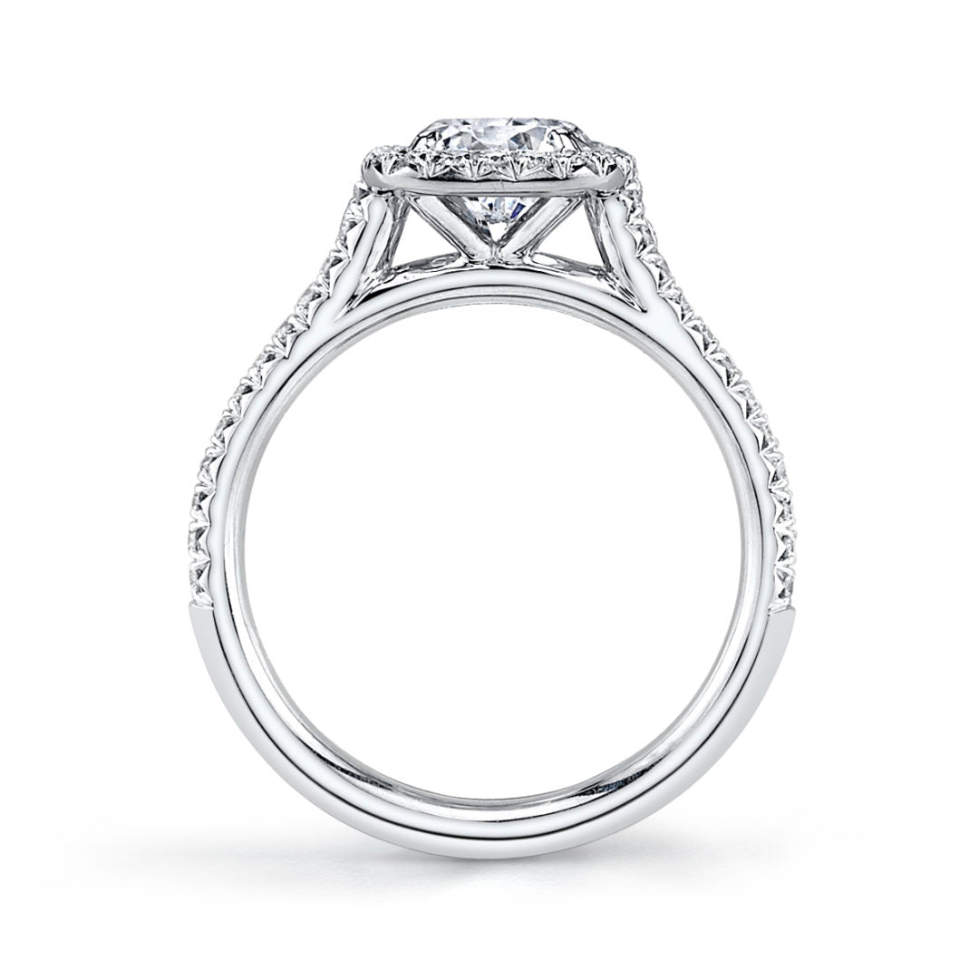 Classic Cushion Halo Round Diamond Ring