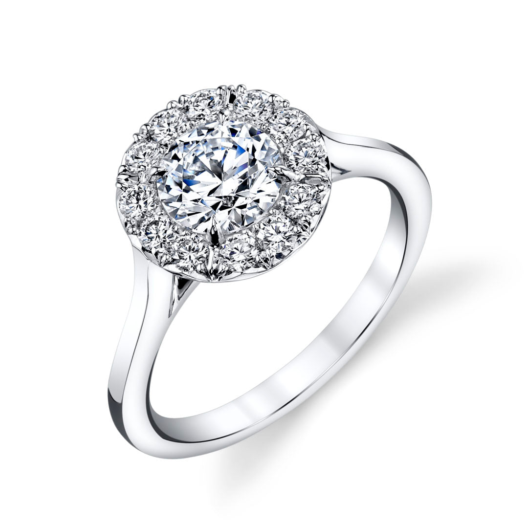 Bold Diamond Halo Single High Polish Shank Ring