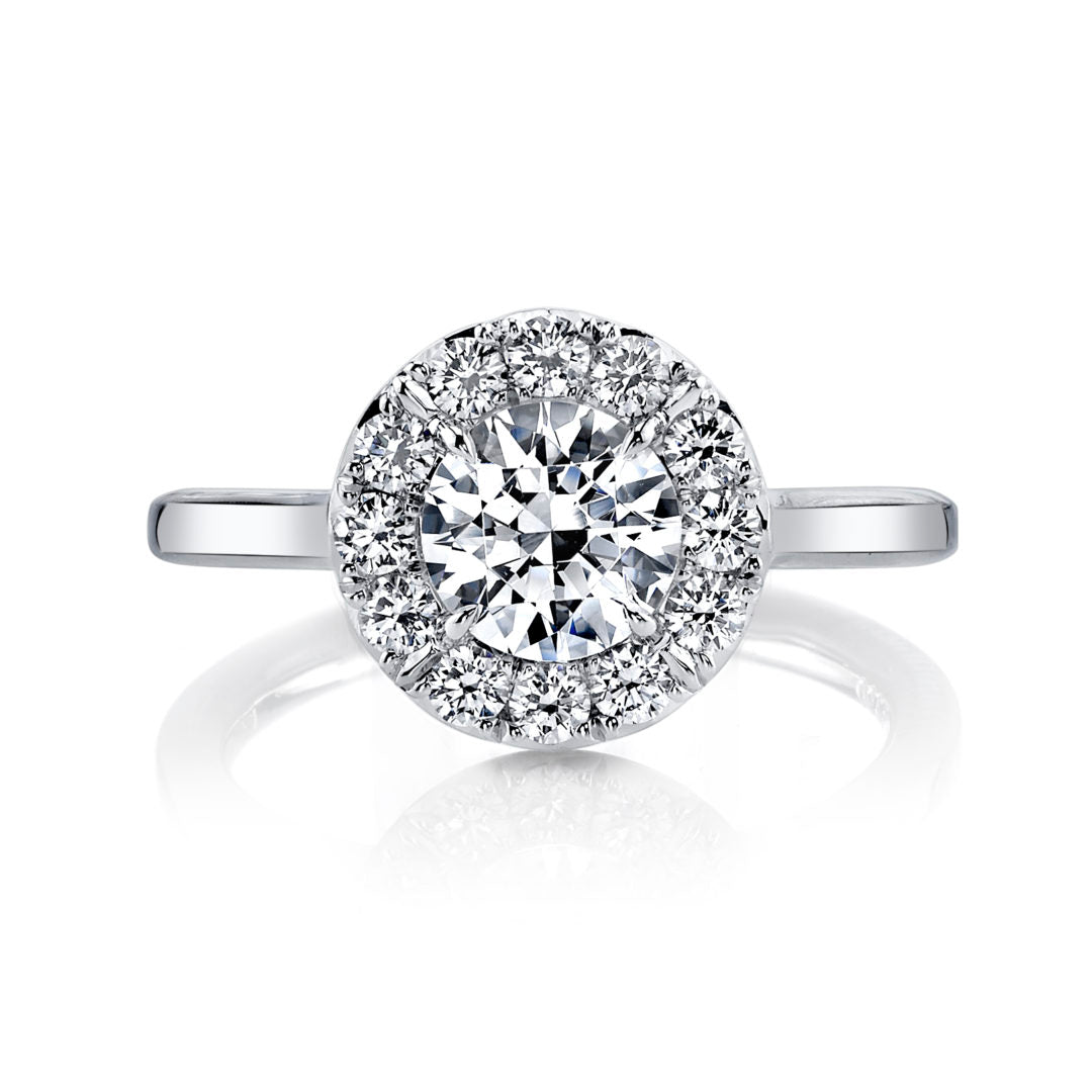 Bold Diamond Halo Single High Polish Shank Ring