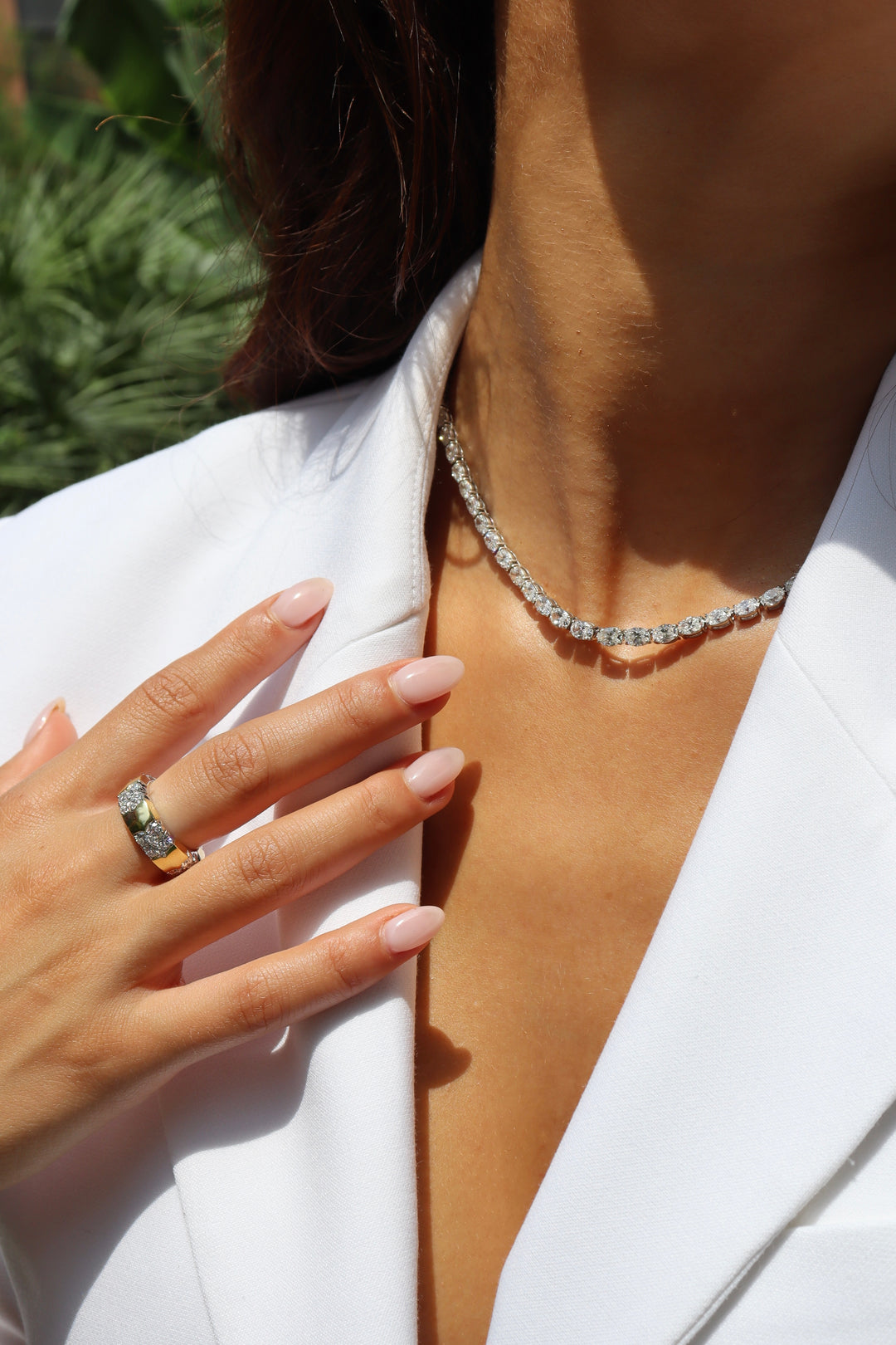 Stretchable "Bold Puzzle" Diamond Eternity Band in 18K Yellow Gold