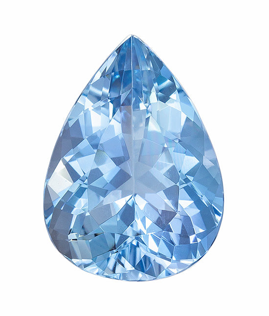 2.39ct Pear Shape Aquamarine & Diamond Necklace