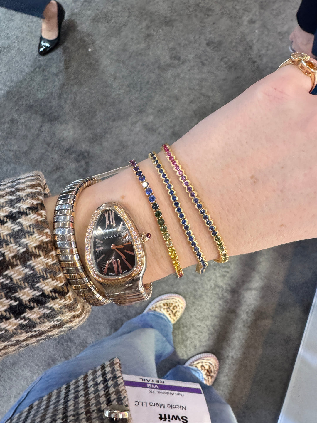 3.38ctw Blue Sapphire Hexagon Tennis Bracelet in 18K Gold