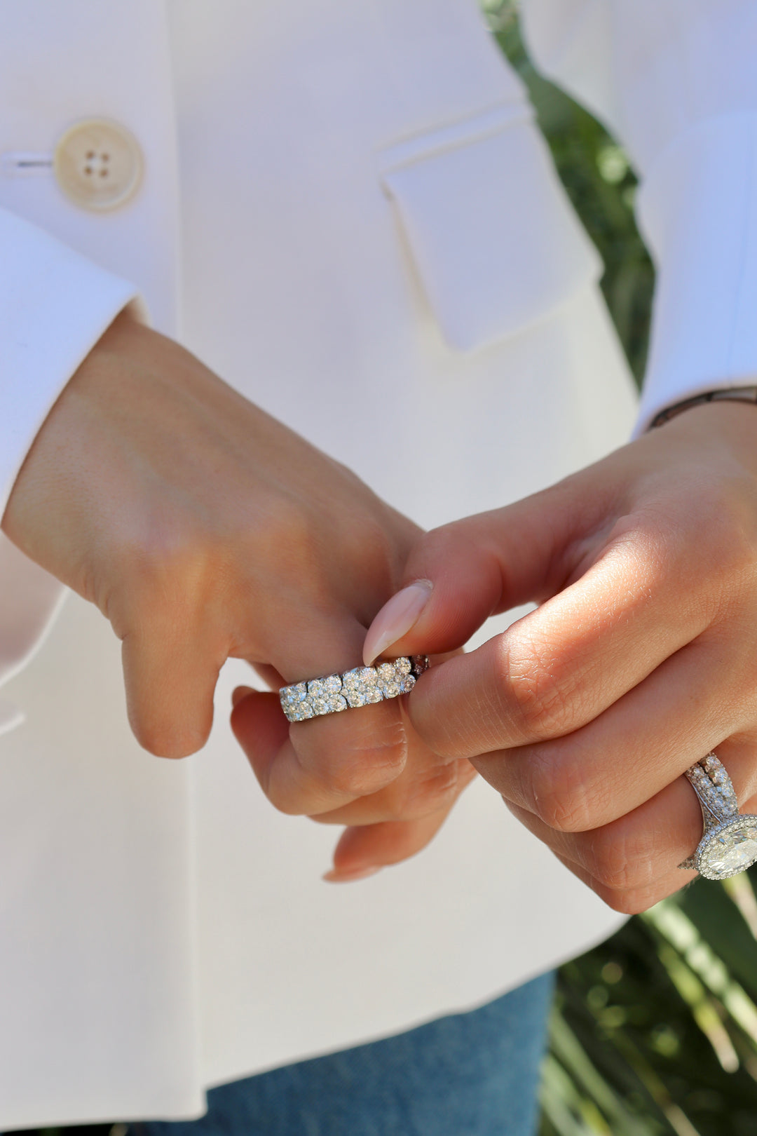 Stretchable Peek-A-Boo Diamond Eternity Band in 18K Rose Gold