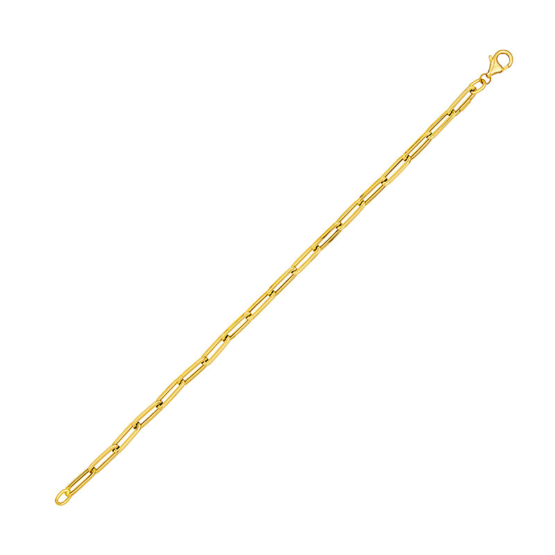 18K Yellow Gold Paperclip Chain Bracelet