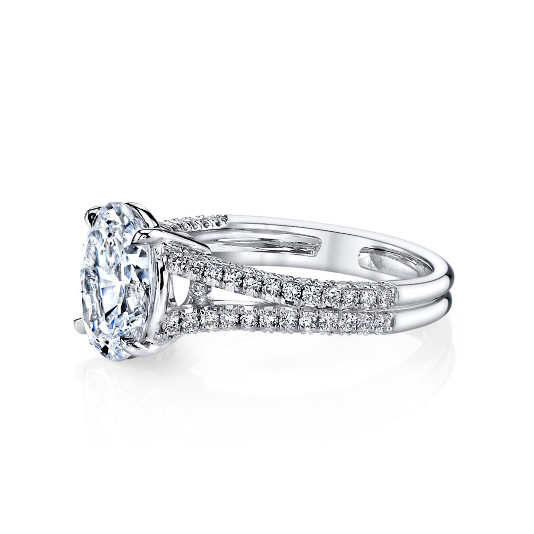 Split Shank Oval Diamond Solitaire Ring