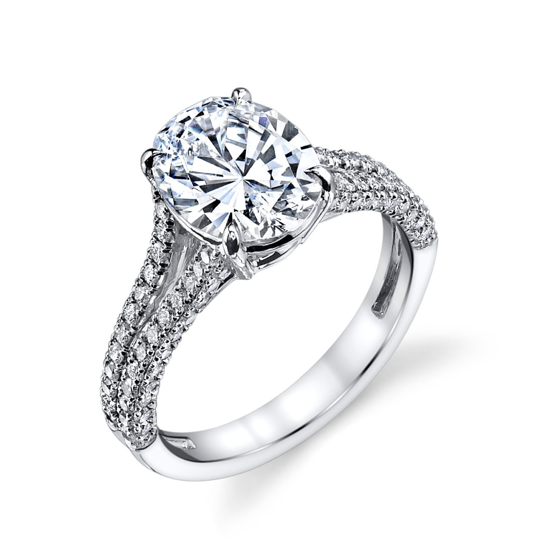 Split Shank Oval Diamond Solitaire Ring