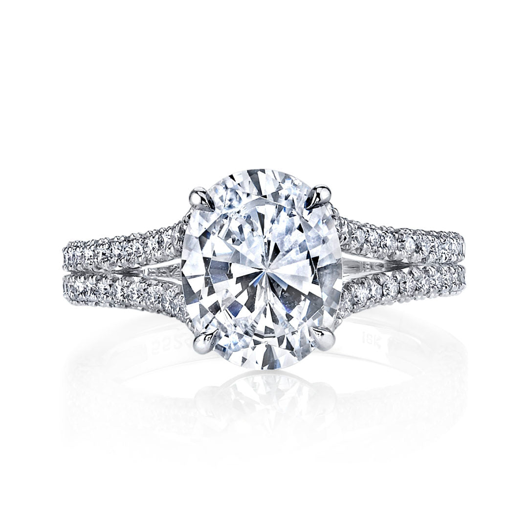 Split Shank Oval Diamond Solitaire Ring