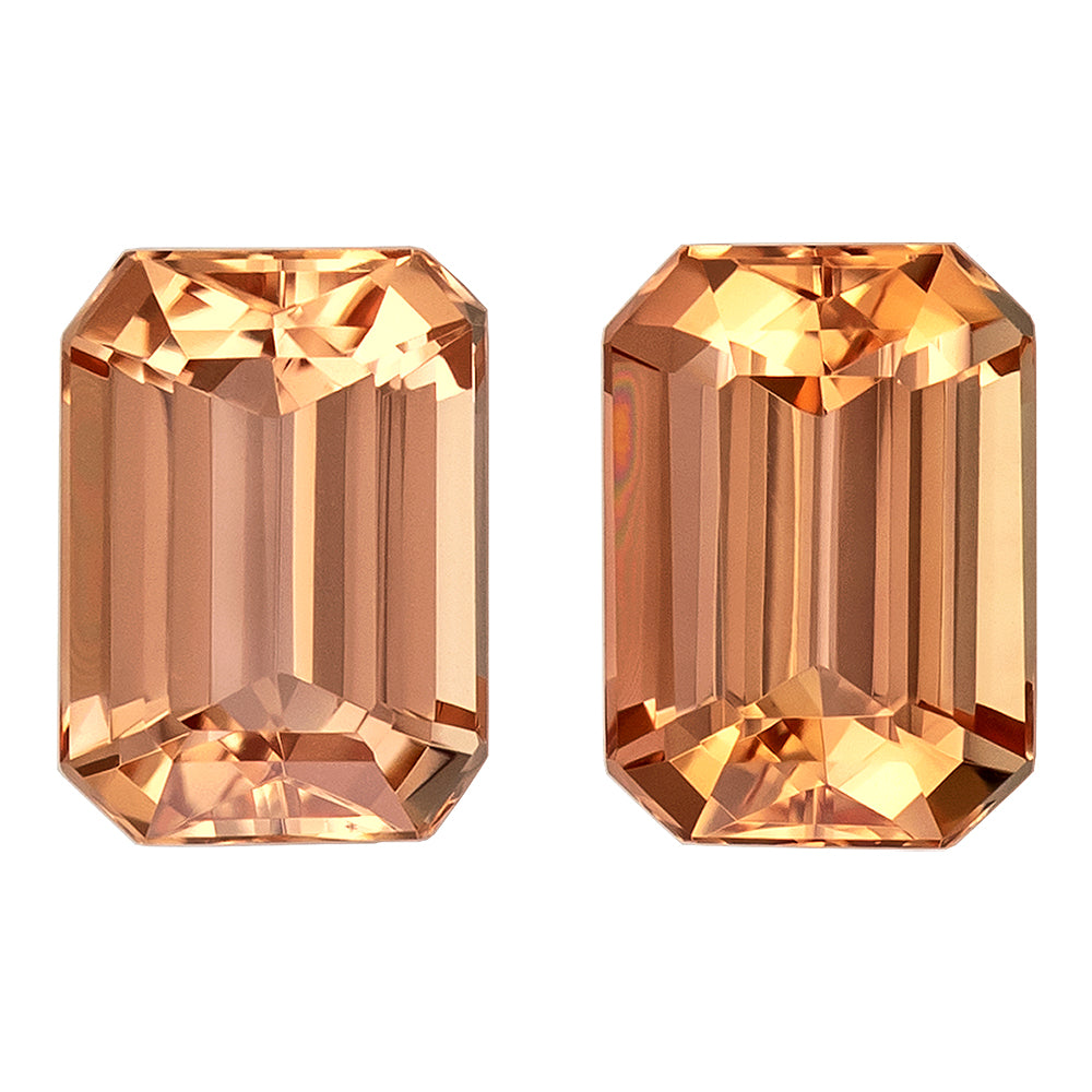 2.26ctw Emerald Cut Imperial Topaz Pair - Loose