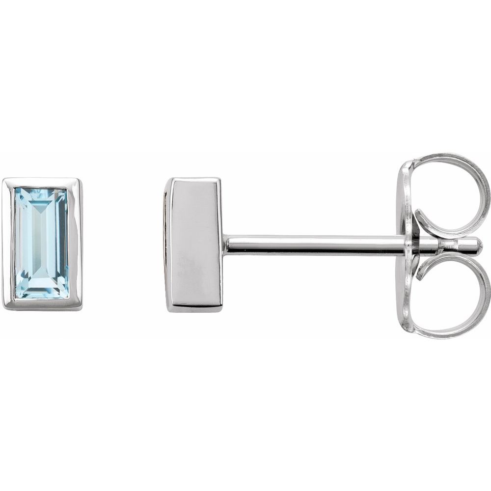 Blue Topaz Mini Bezel Stud Earrings