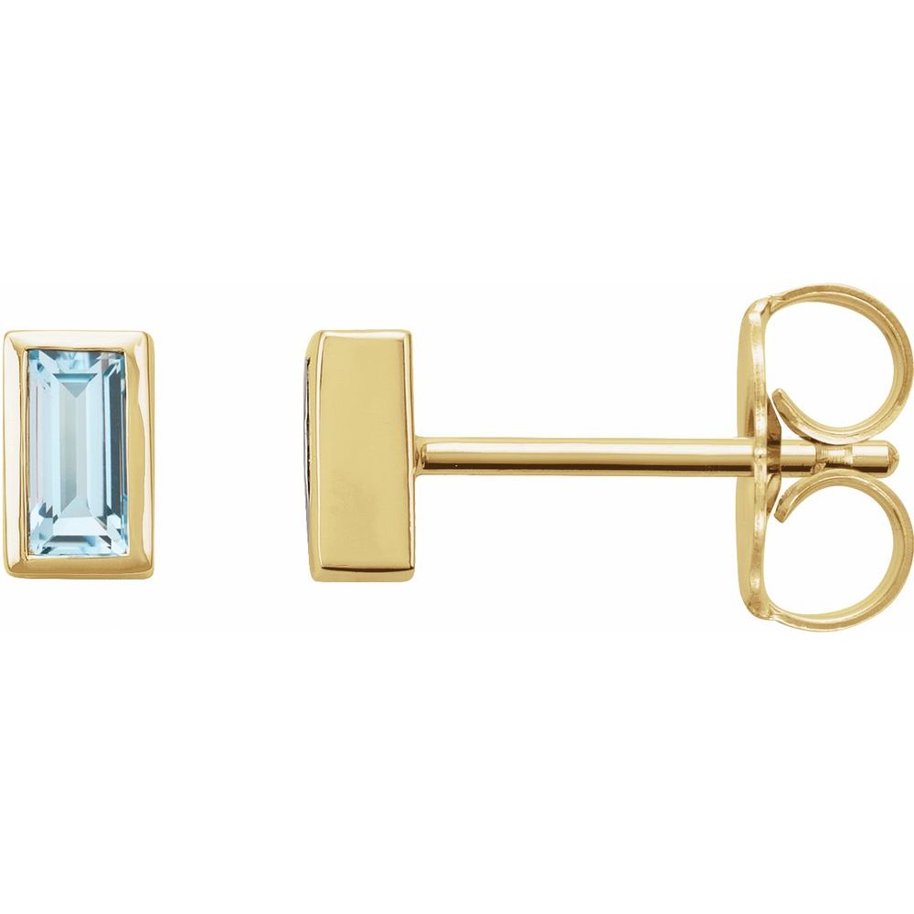 Blue Topaz Mini Bezel Stud Earrings