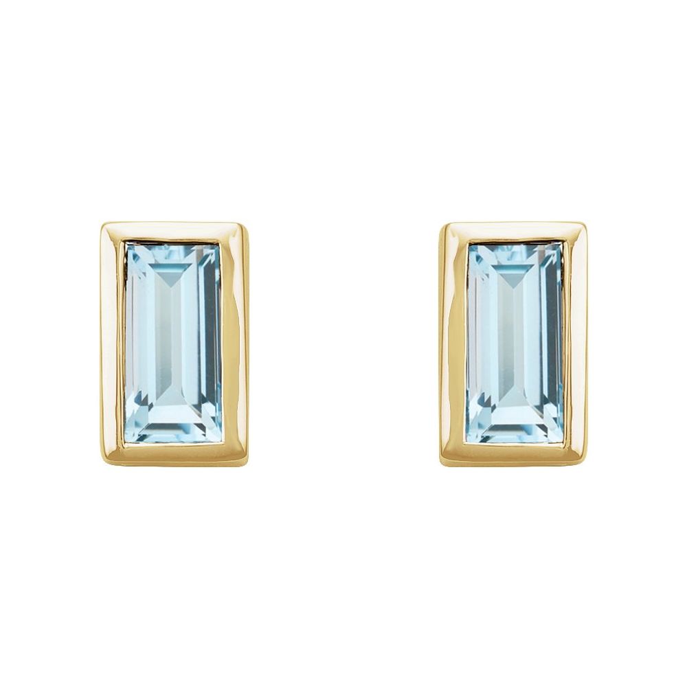 Blue Topaz Mini Bezel Stud Earrings