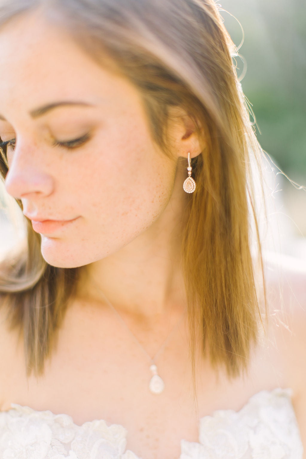 Natural Pear Shape Pink Diamond Drop Earrings