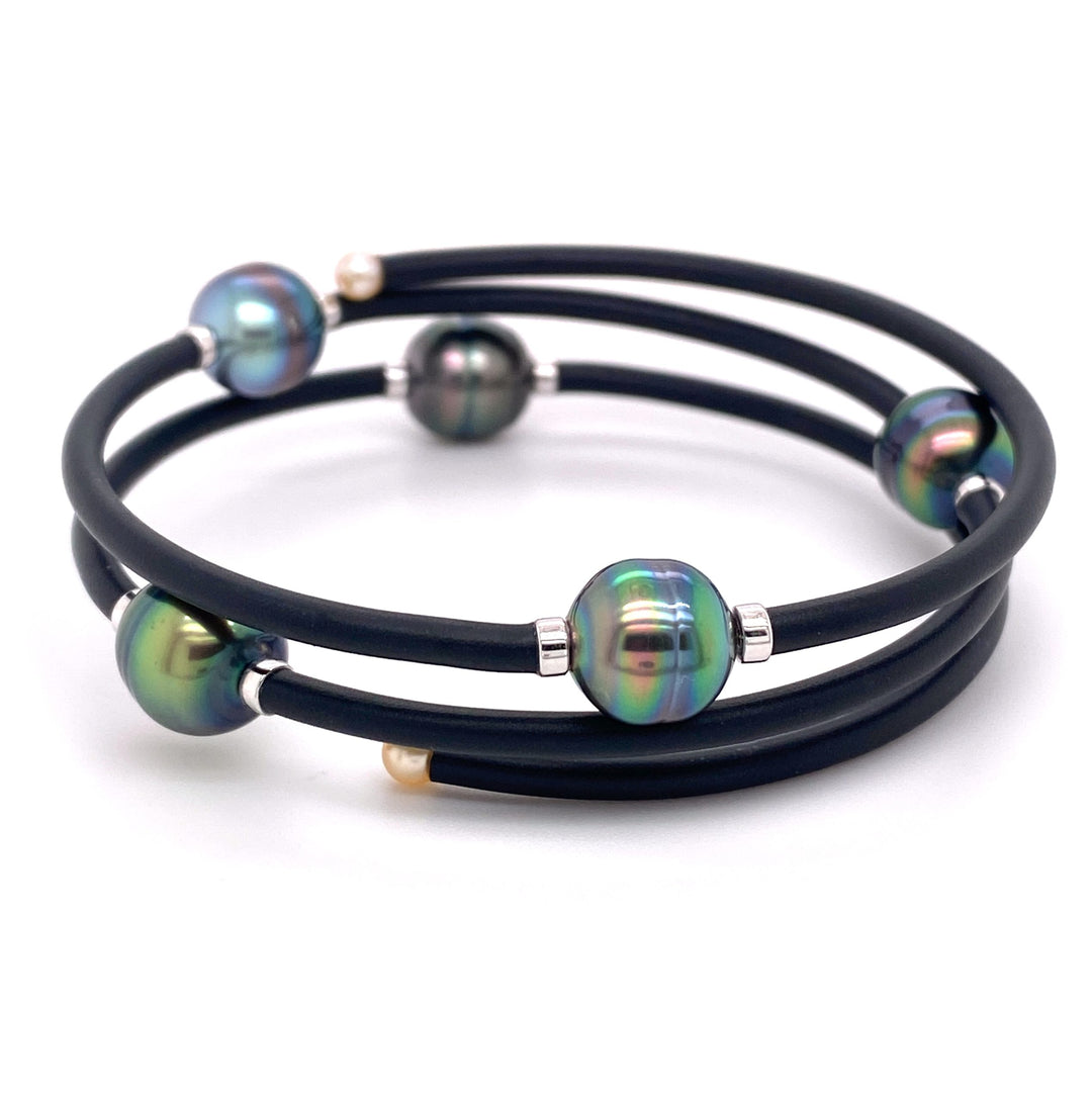 Tahitian Pearl Silicon Coil Bracelet