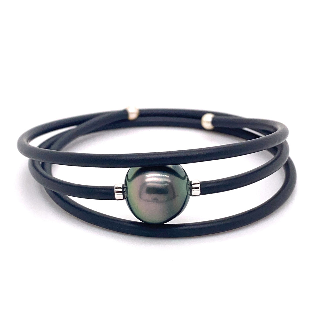 13mm Tahitian Pearl Silicon Coil Bracelet