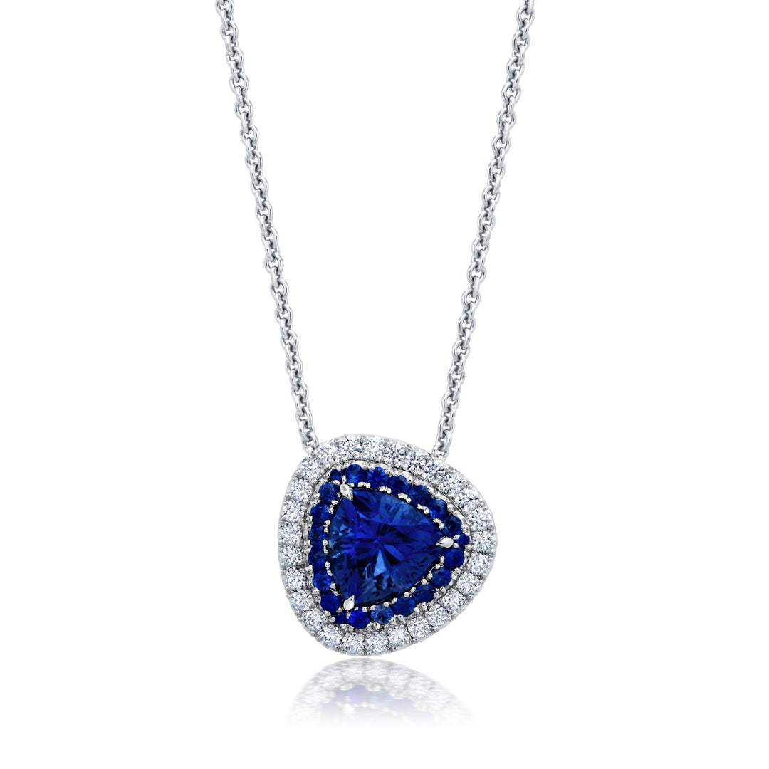 1.75ct Trillion Sapphire & Diamond Slider Pendant