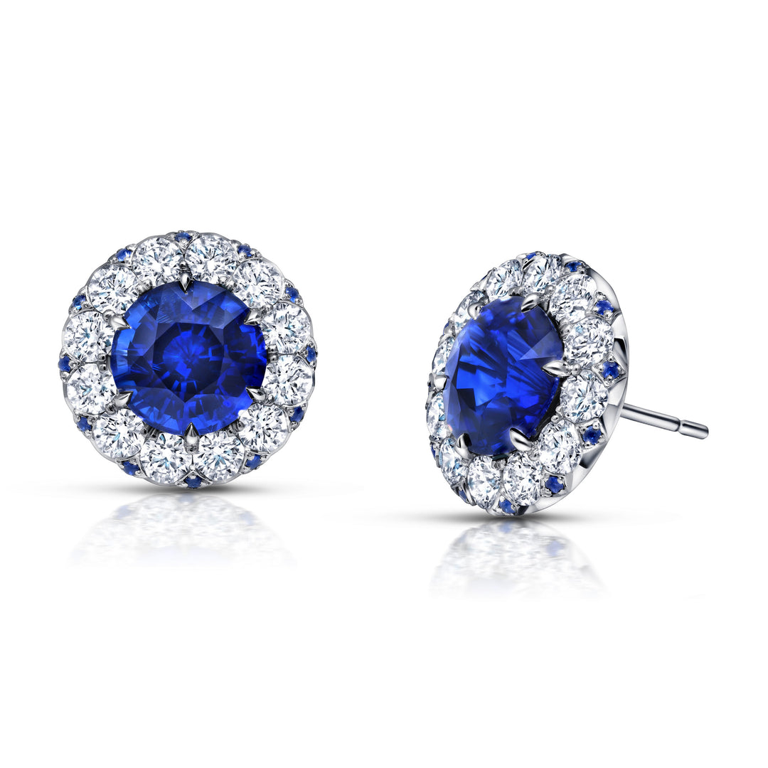 Sapphire & Diamond Peek-a-Boo Stud Earrings