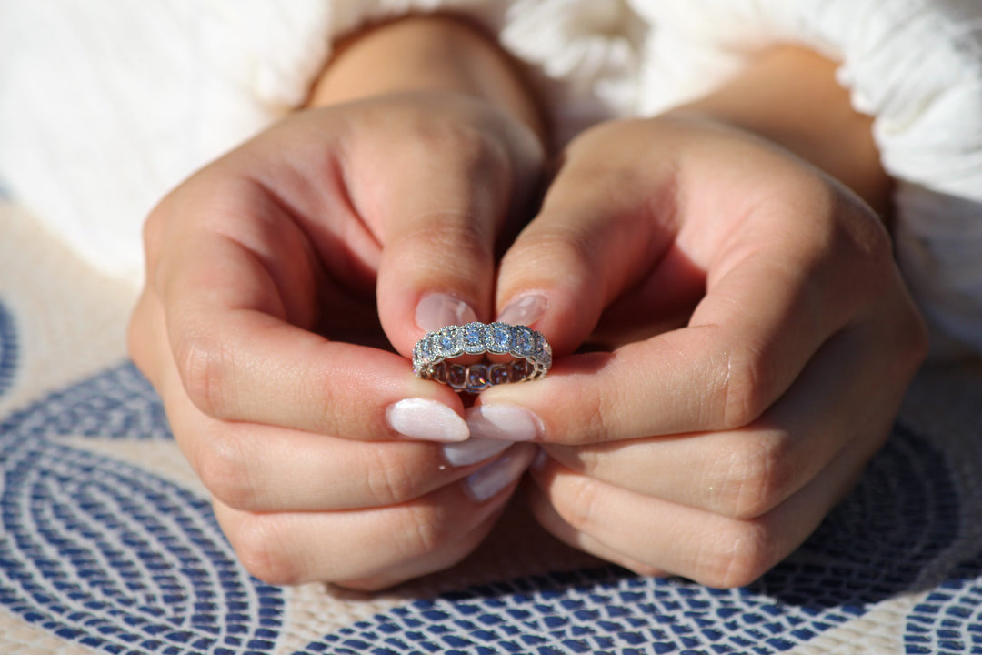 Cushion Halo Diamond Eternity Band