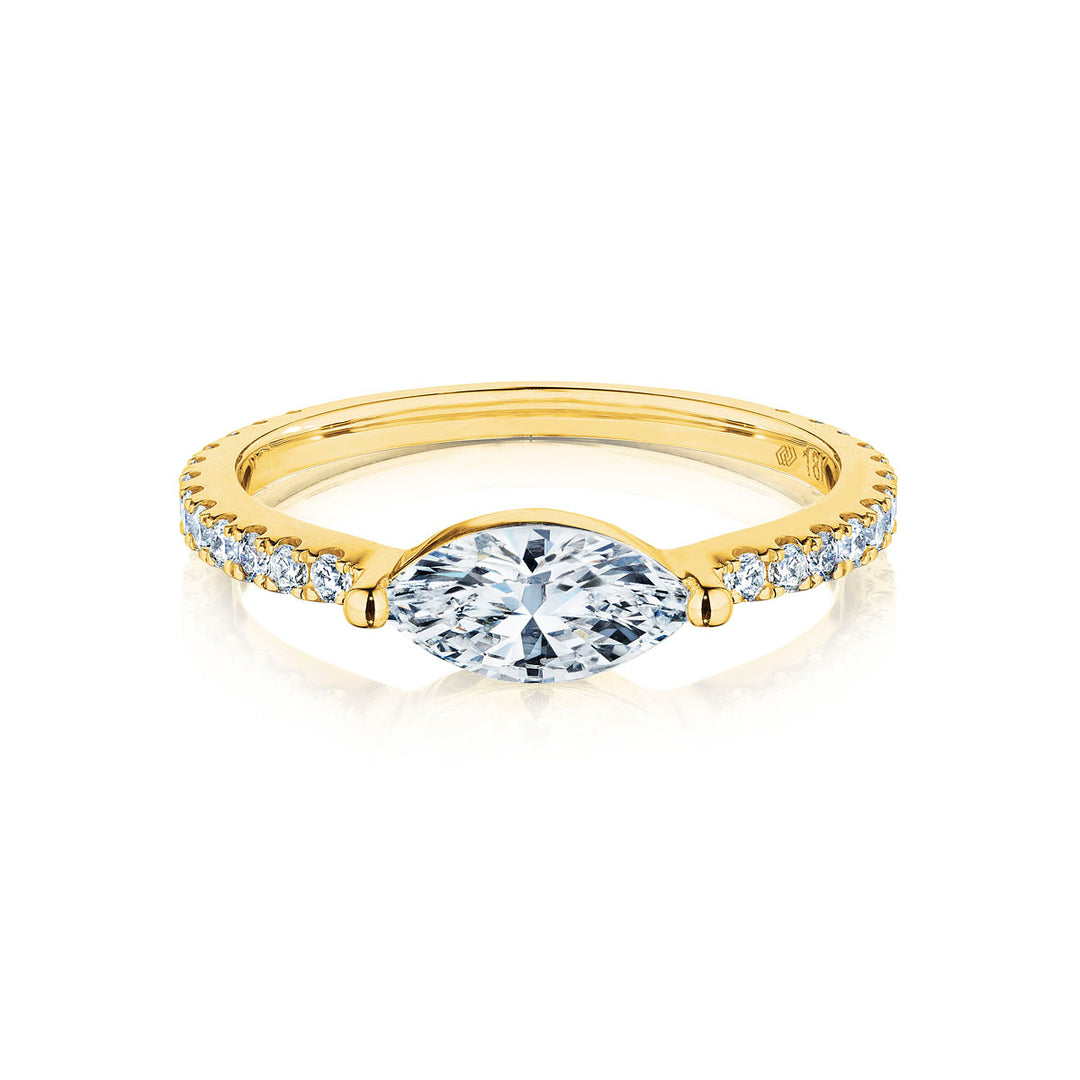 0.49ctw Marquise Natural Diamond Ring in 18K Gold