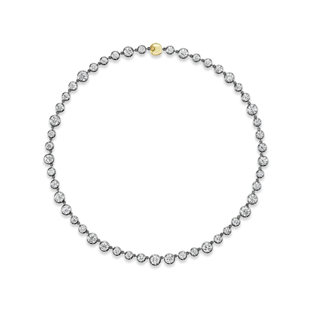 Alternating Round Natural Diamond Vintage-Inspired Necklace