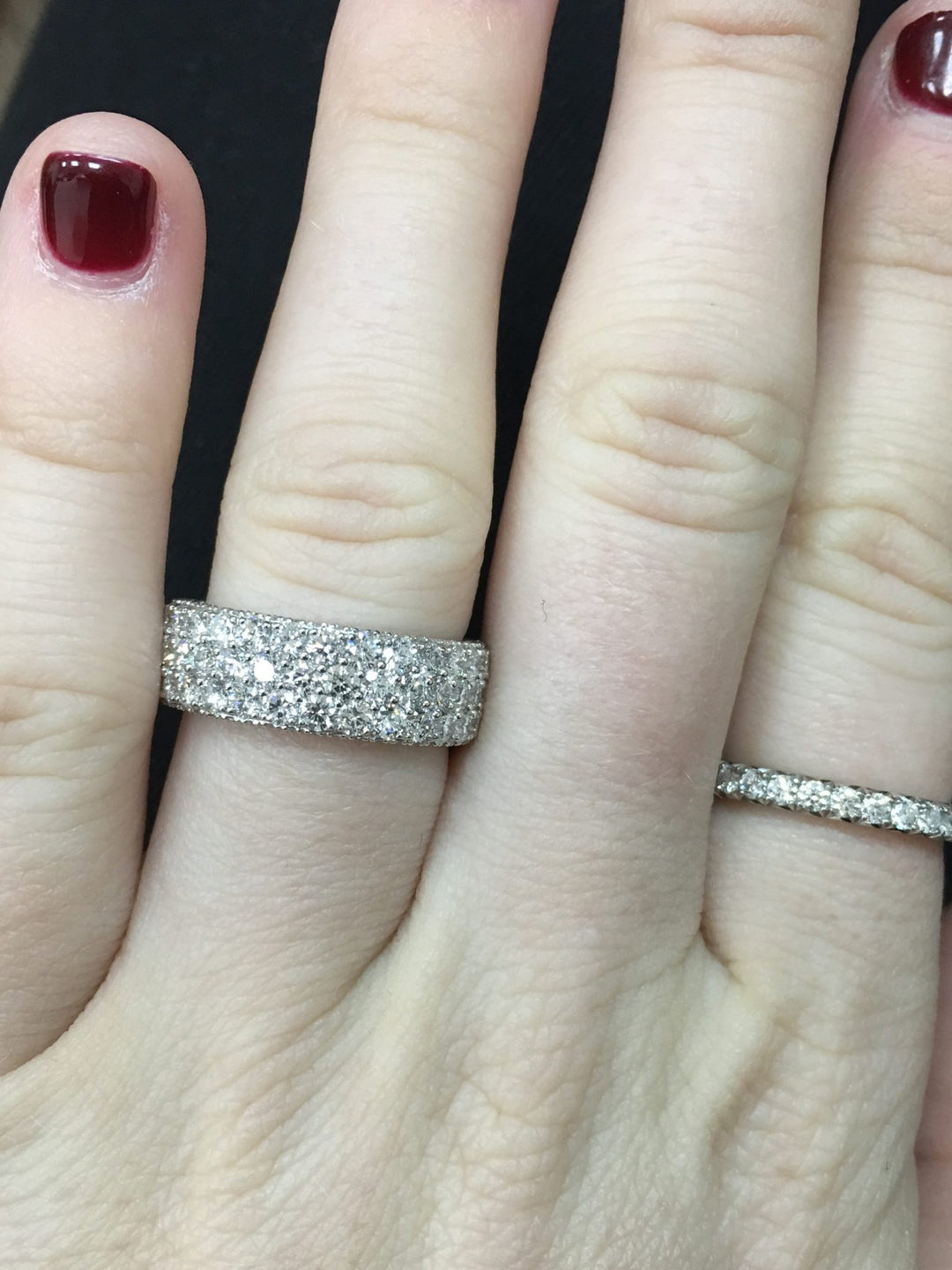 Three Row Top & Side Diamond Eternity Band