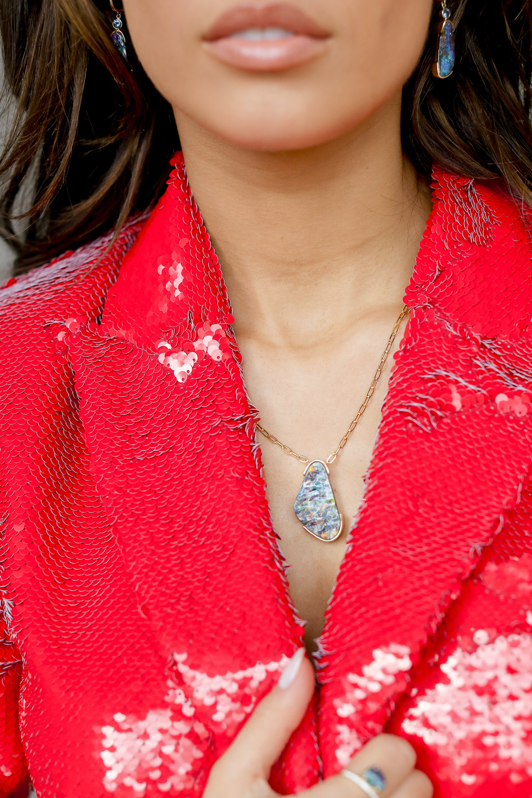 12.85ct Australian Boulder Opal Necklace in 14K Yellow Gold