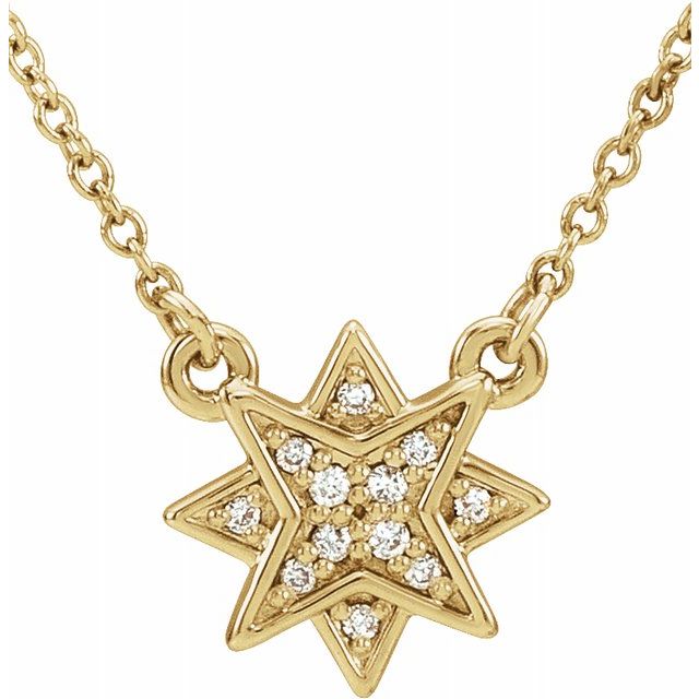 Starburst Diamond Necklace in 14K Gold