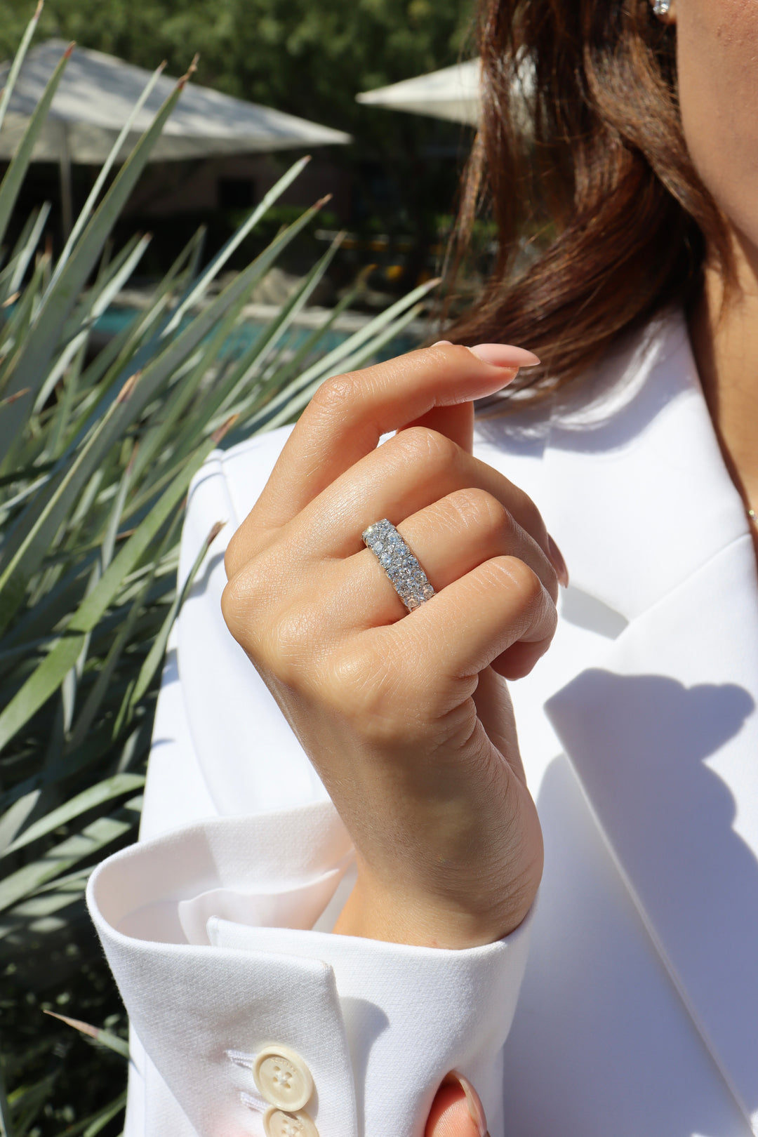 Stretchable Peek-A-Boo Diamond Eternity Band in 18K Rose Gold