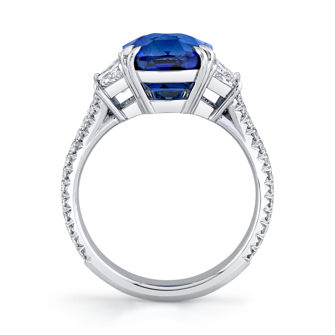 Cushion Sapphire & Diamond Ring