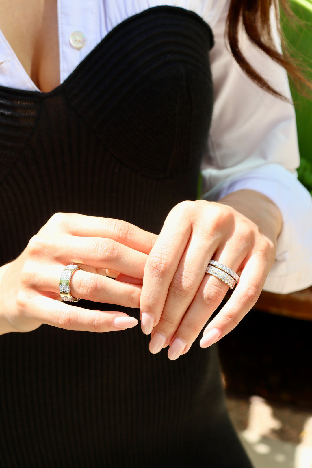 Stretchable Diamond "Puzzle" Eternity Band in 18K Yellow Gold