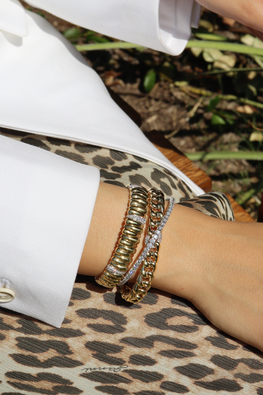 Groumette Diamond & Gold Extensible Stretch Bracelet in 18K Yellow Gold