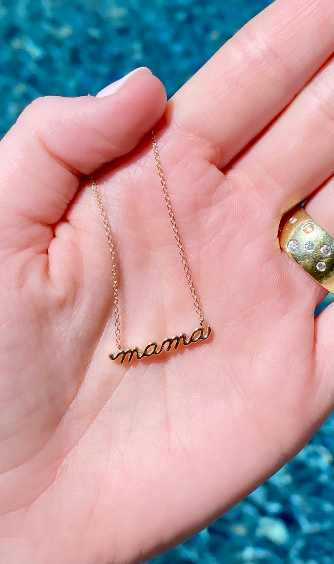 14K Gold "Mama" Necklace