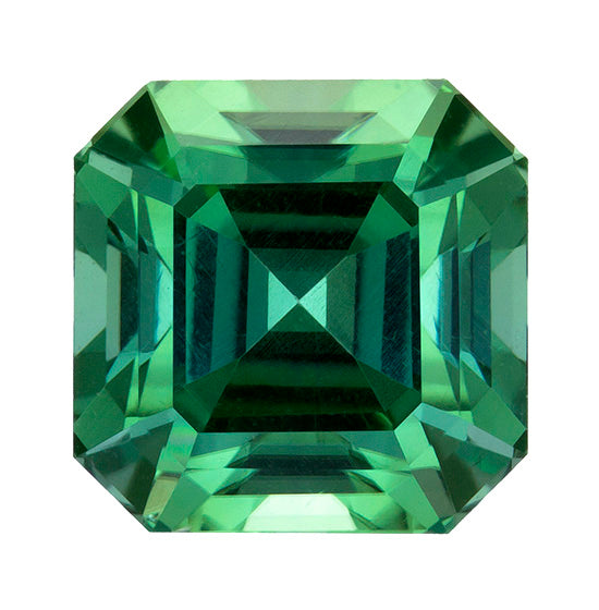 3.20ct Asscher Cut Tourmaline Three Stone Ring