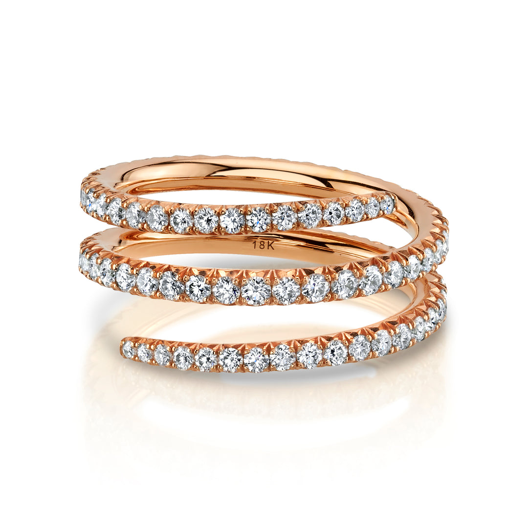 Diamond Eternity Wrap Ring in 18K Rose Gold