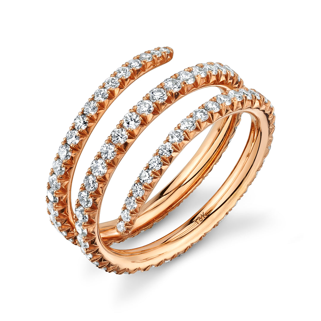 Diamond Eternity Wrap Ring in 18K Rose Gold