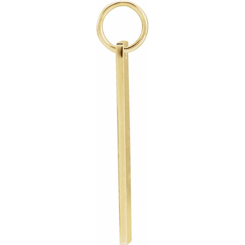 14K Gold Engravable Vertical Bar Charm