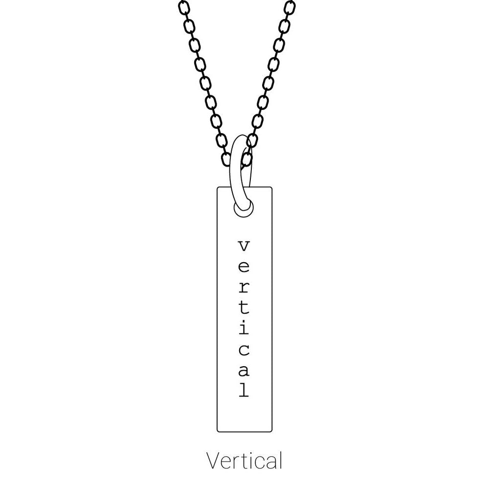 14K Gold Engravable Vertical Bar Charm