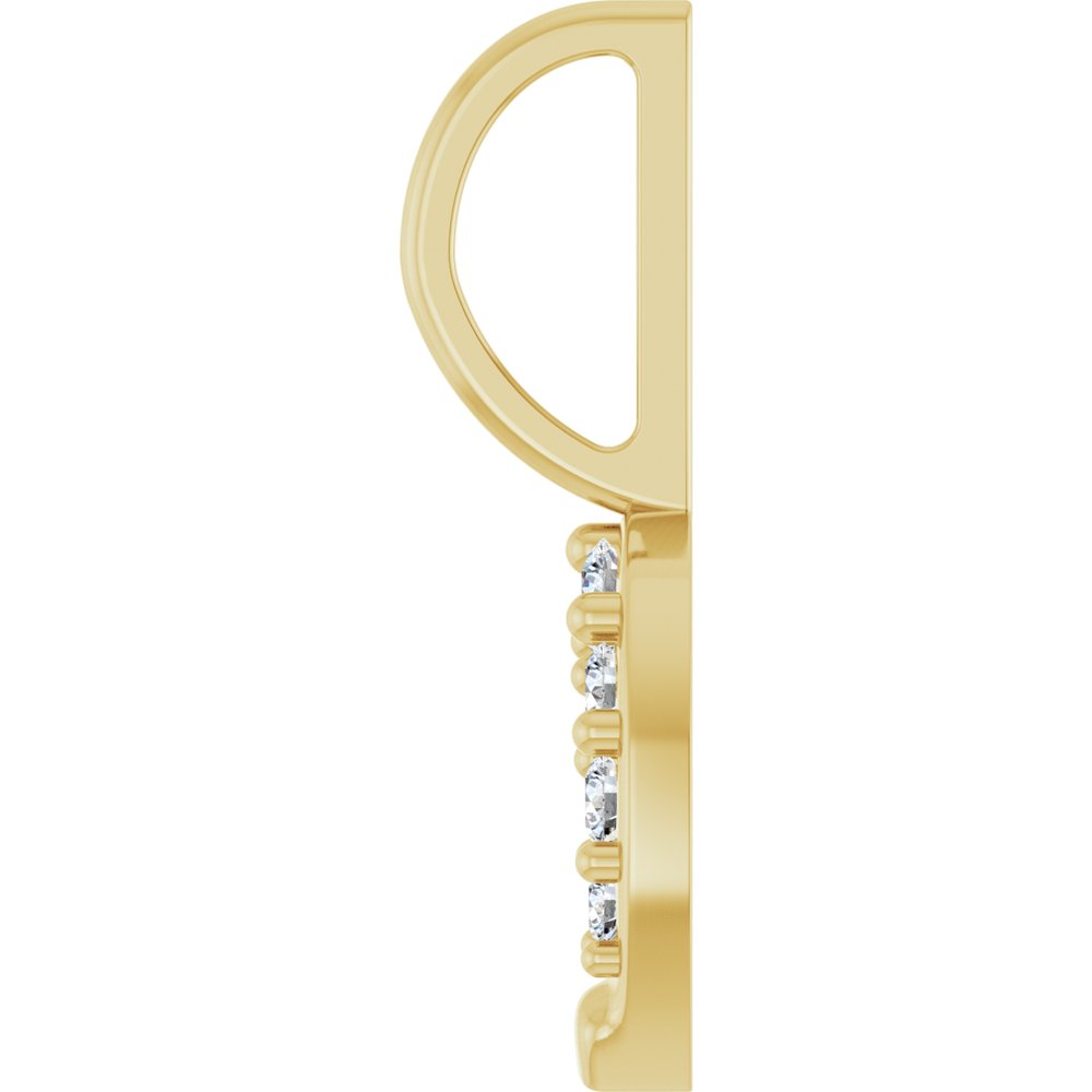 14K Gold Horseshoe Diamond Charm