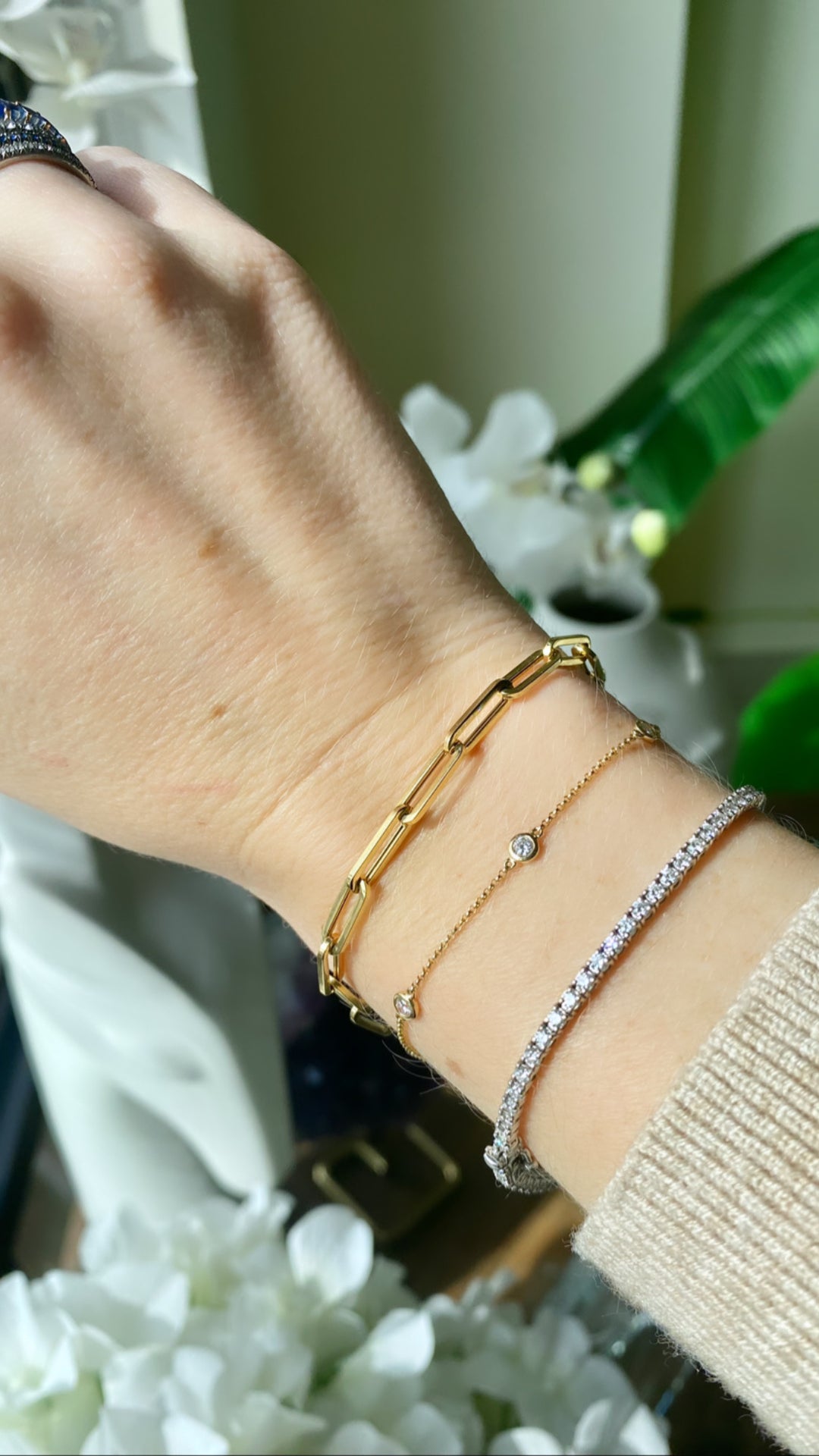 18K Yellow Gold Paperclip Chain Bracelet