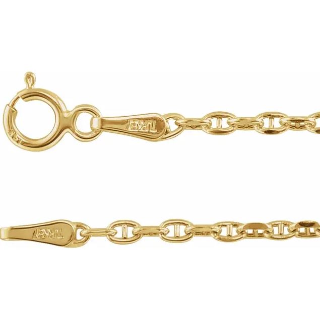 14K Yellow Gold Anchor Chain