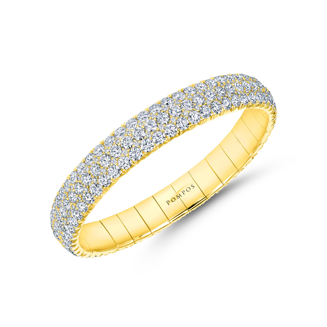 Domed 'Peek-A-Boo" Natural Diamond Stretch Bracelet