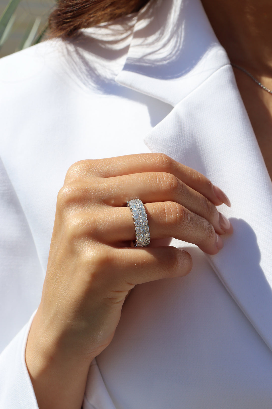 Stretchable Peek-A-Boo Diamond Eternity Band in 18K Rose Gold