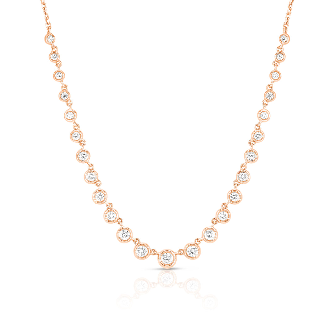 Graduated Bezel Diamond Necklace in 14K Gold