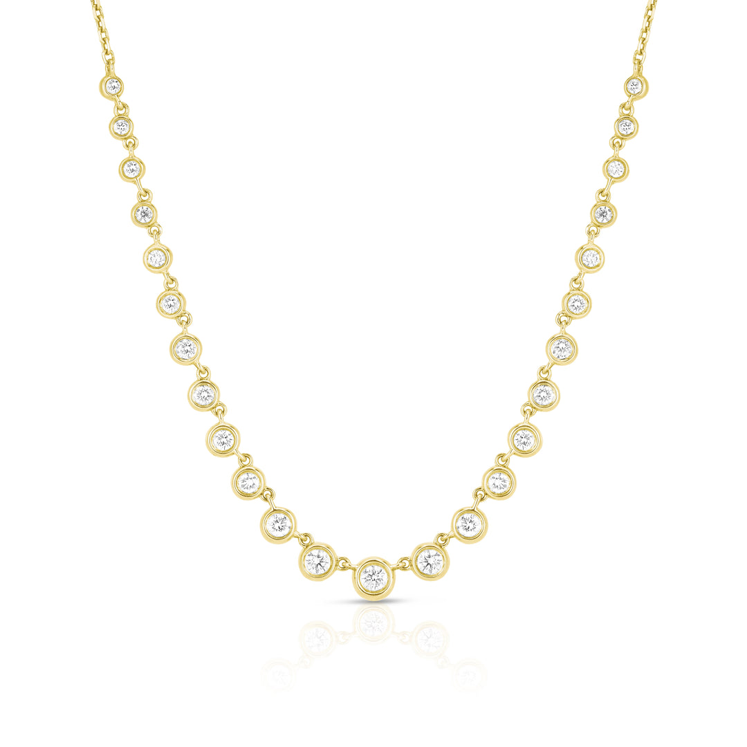 Graduated Bezel Diamond Necklace in 14K Gold