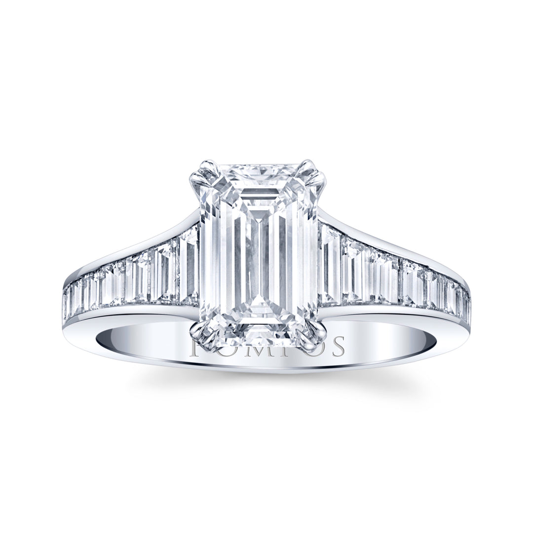 Emerald Cut Diamond & Baguette Diamond Ring