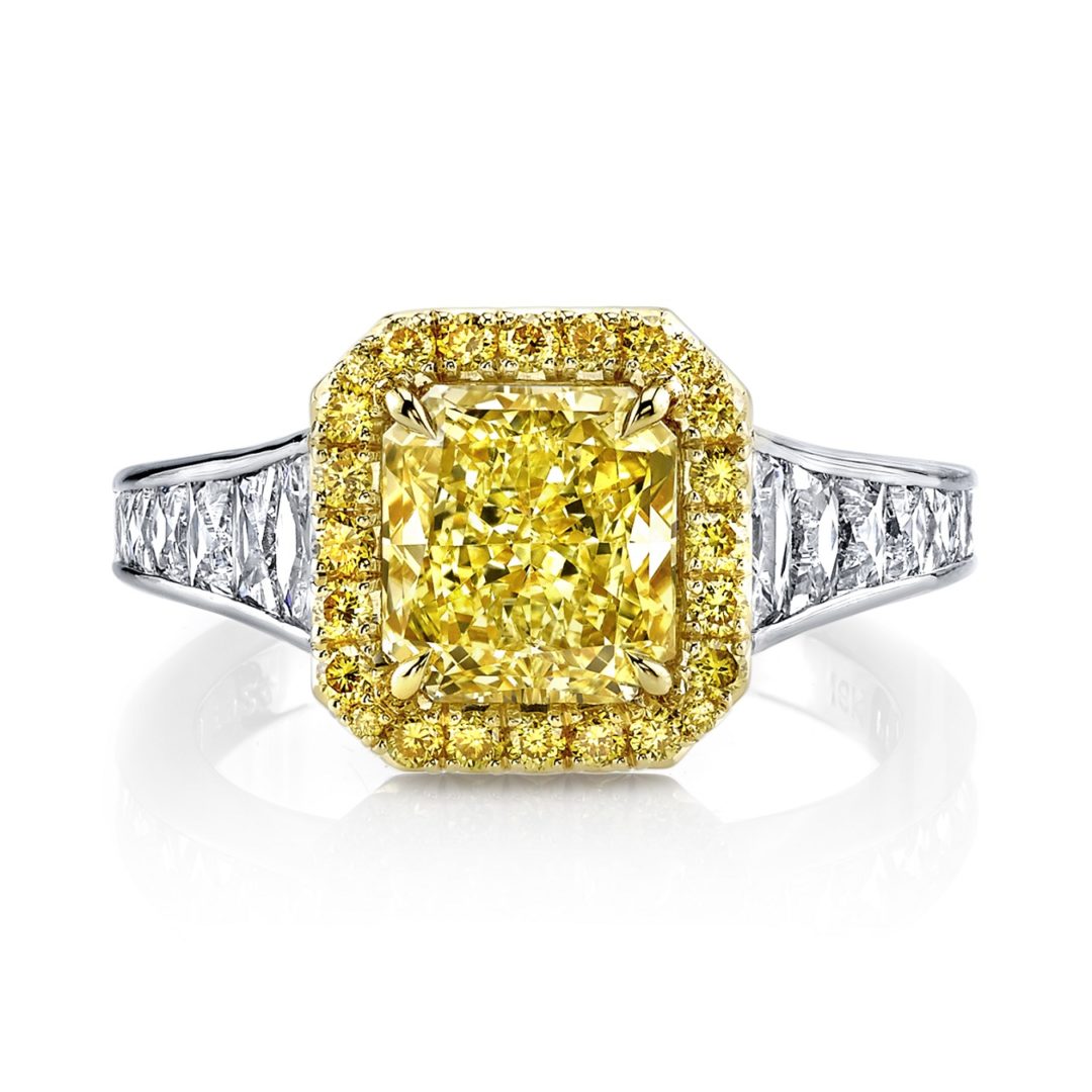 Fancy Yellow Diamond & French Cut Ring