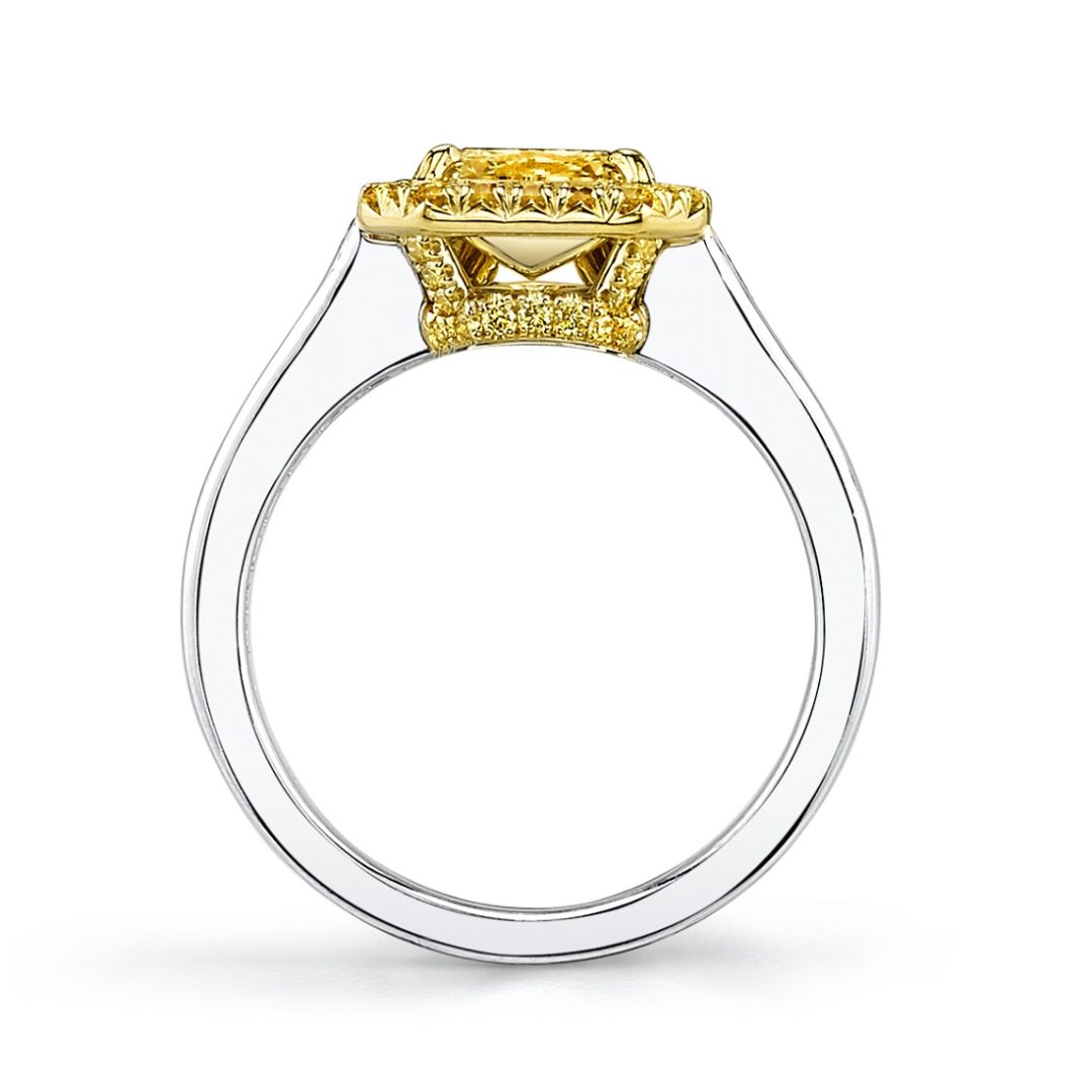 Fancy Yellow Diamond & French Cut Ring