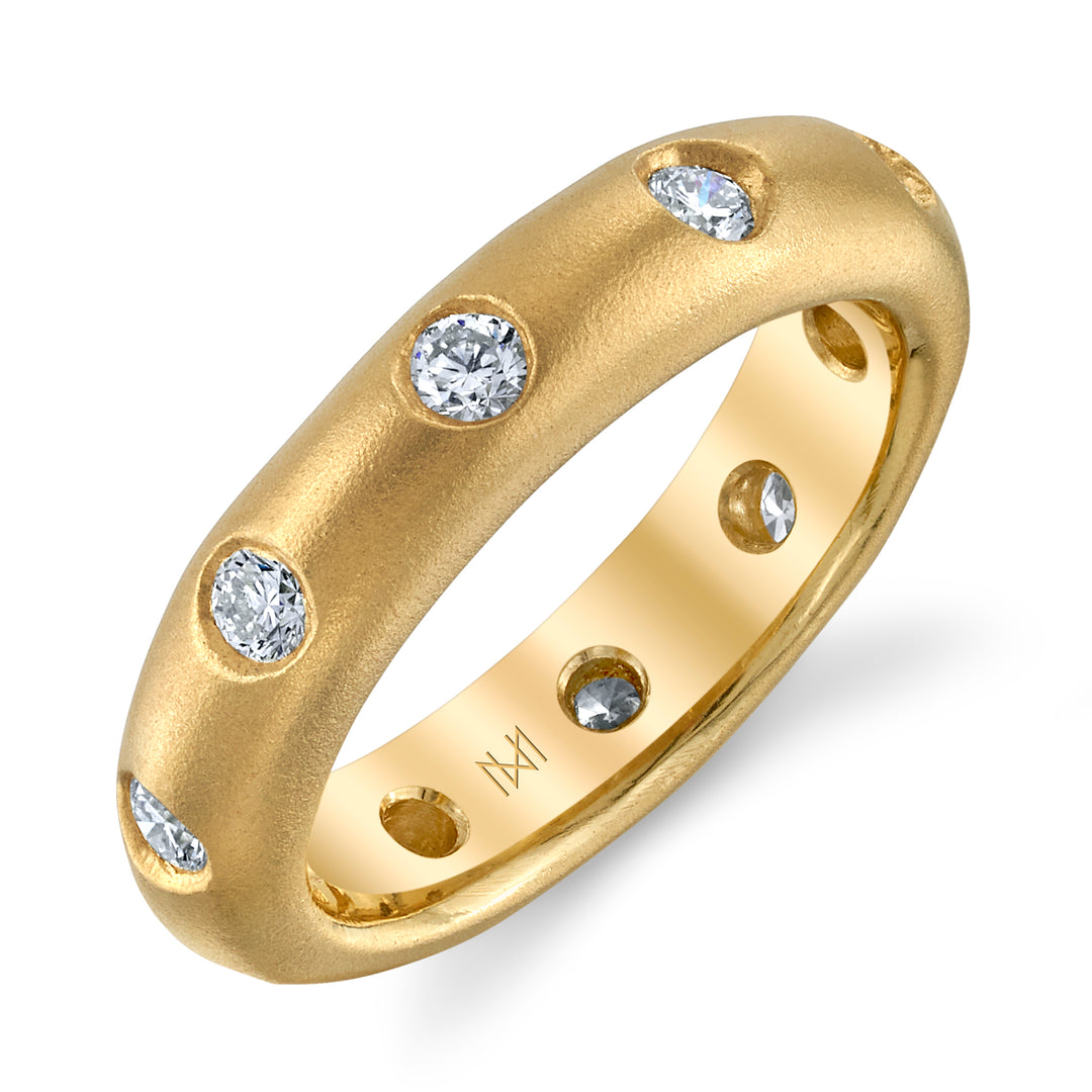 Domed Diamond & Gold Eternity Band