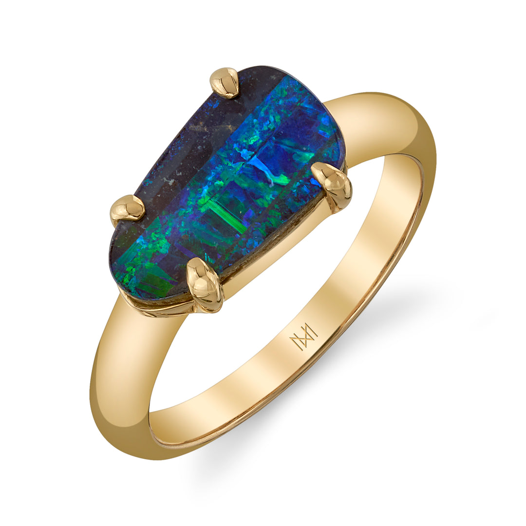 4.00ct Boulder Opal Ring in 14K Yellow Gold