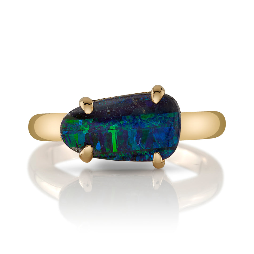 4.00ct Boulder Opal Ring in 14K Yellow Gold