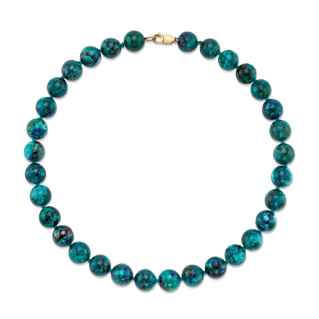 12mm Chrysocolla Candy Beaded Necklace